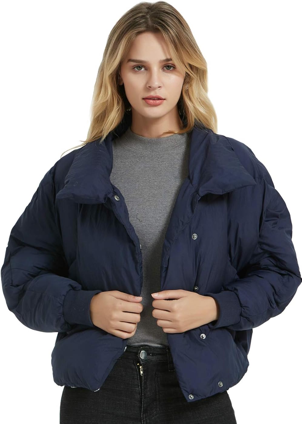 women's short navy jacket