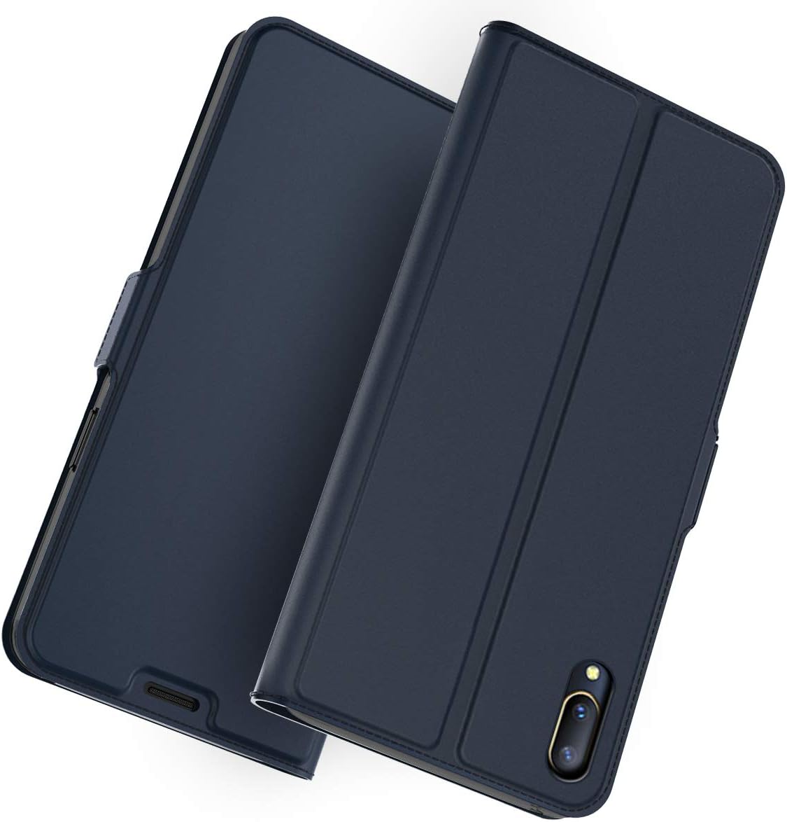 fancartuk Compatible with Vivo V11 Pro Case, Premium PU Leather Case [Flip Stand/Full Protection/Anti-Slip] Bumper Back Cover for Vivo V11 Pro (Blue)