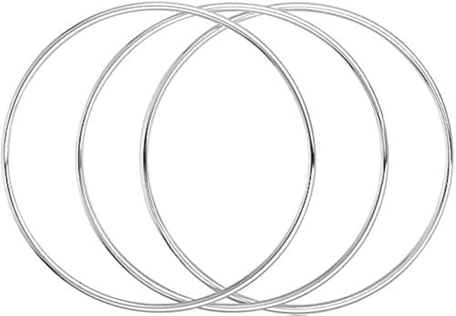 Sdouefos Classic 6pcs Lots 925 Silver Thin Stackable Polished Bangle Bracelet with Fresh Simple Bracelet Cuff Bangle