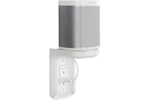 Sanus Outlet Shelf Speaker Mount - Heavy Duty Shelf Holds Devices up to 10 lbs - DIY Install Works with Both Standard & Decora Outlets - Perfect for Sonos & Other Smart Speakers