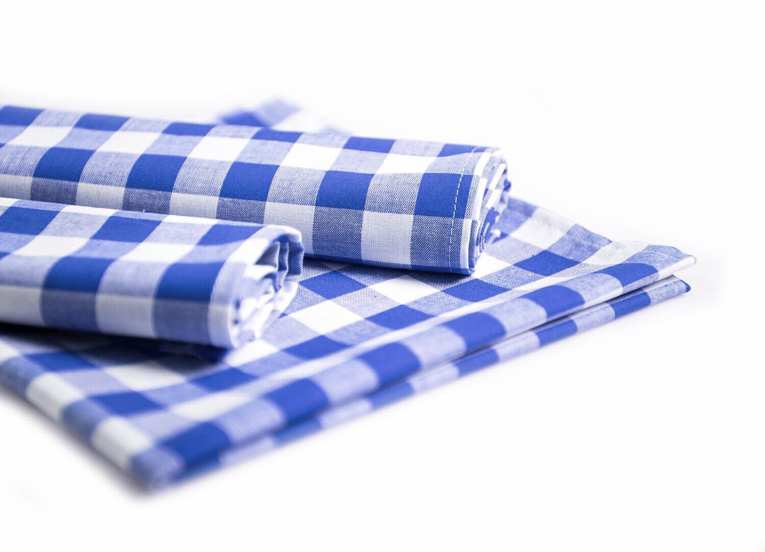 TextilDepot24 Country House Napkins 20 mm Checked Blue and White Checked Farmers Check 100% Cotton (50 x 50 cm Pack of 6)