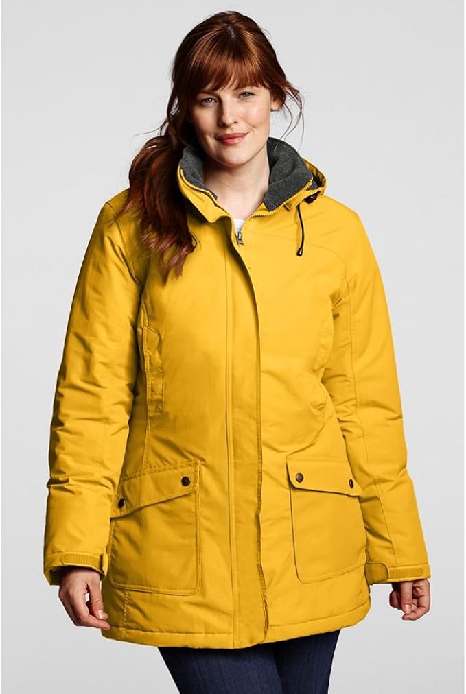 Lands' End Women's Plus Size Classic Squall Parka, 3X, Sunset Gold at