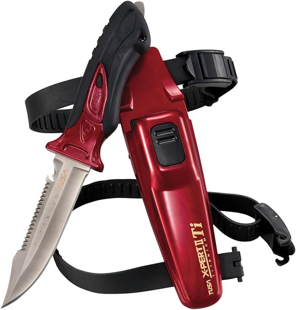 TUSA Imprex X-Pert II Titanium Drop Point Dive Knife with Sheath and Leg Strap