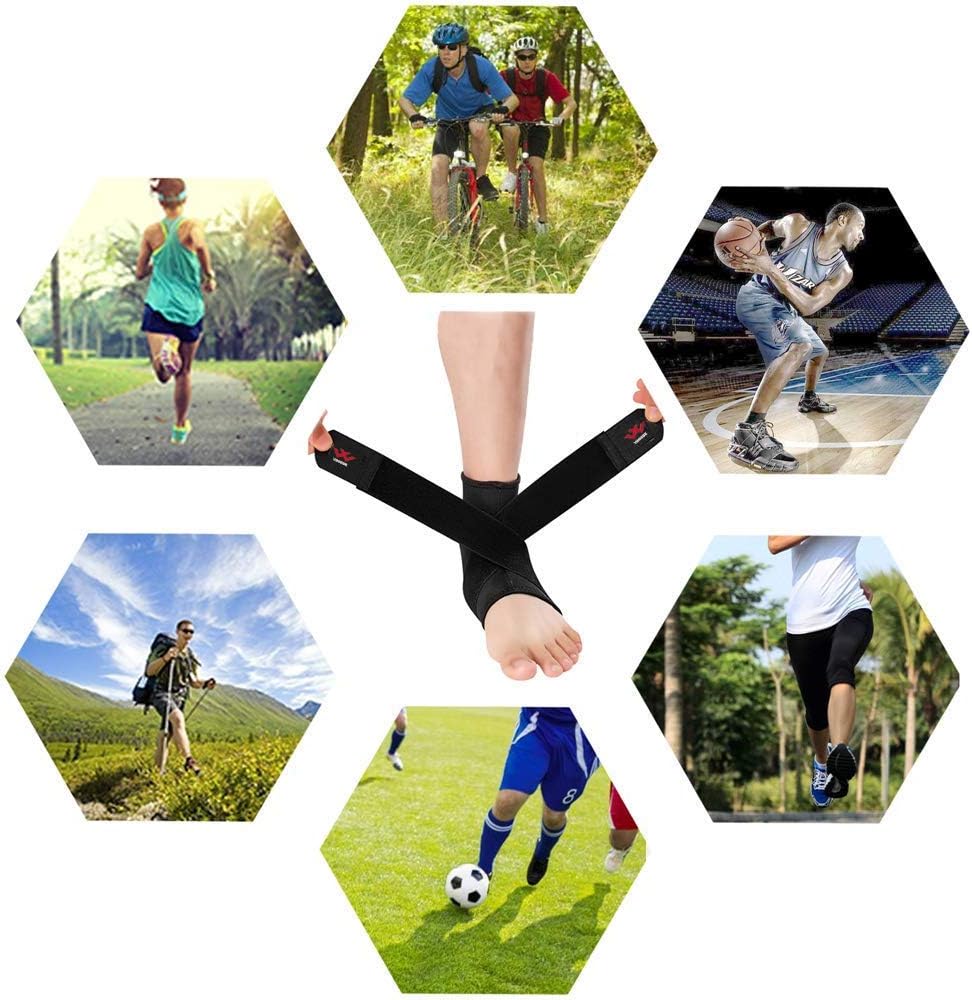 Ankle Brace, 2PCS Breathable & Strong Ankle Support for Sprained Ankle, Stabiling Ligaments, Prevent Re-Injury, Compression Ankle Support Brace with Adjustable Wrap (S): Sports & Outdoors
