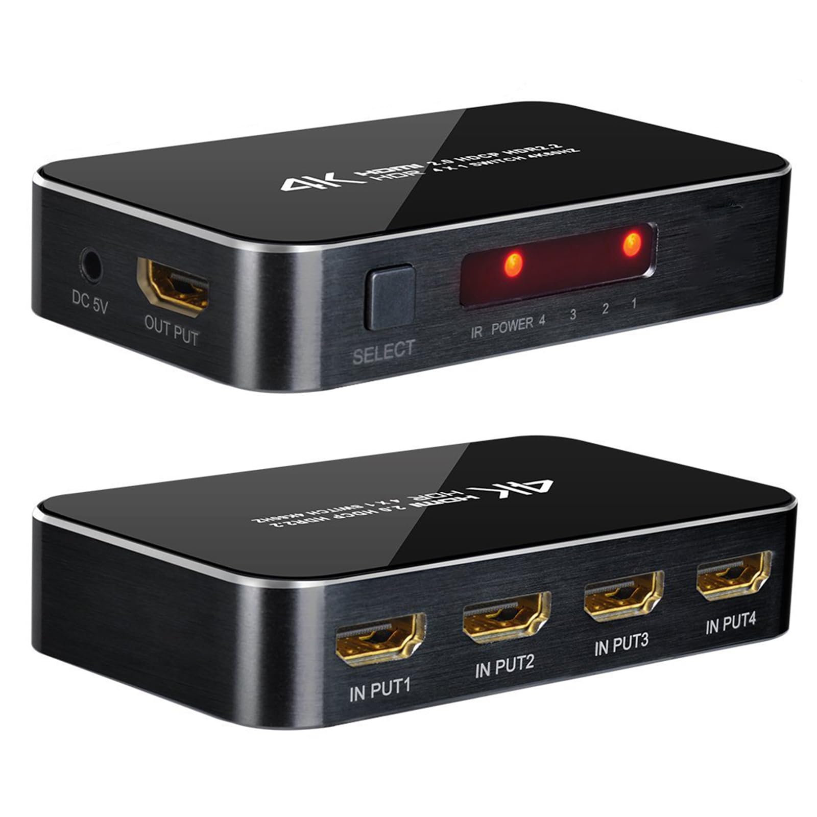 Photo 1 of HDMI Switch 4 in 1 Out 4K@60Hz HDMI Switcher Selector with Remote Support HDCP 2.2 HDR 10+ Dolby Vision/Atmos 18Gbps CEC for Apple TV Game PC PS4/5 Pro Xbox