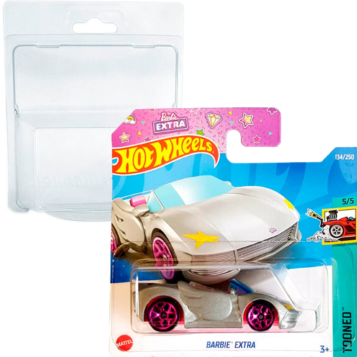Friki Monkey Hot Wheels Barbie Extra Tooned 5/5 (134/250) 2022 Short Card + Blister & Card Protector Pack