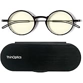 ThinOptics unisex-adult Manhattan Blue Light Blocking Glasses Round Reading Glasses