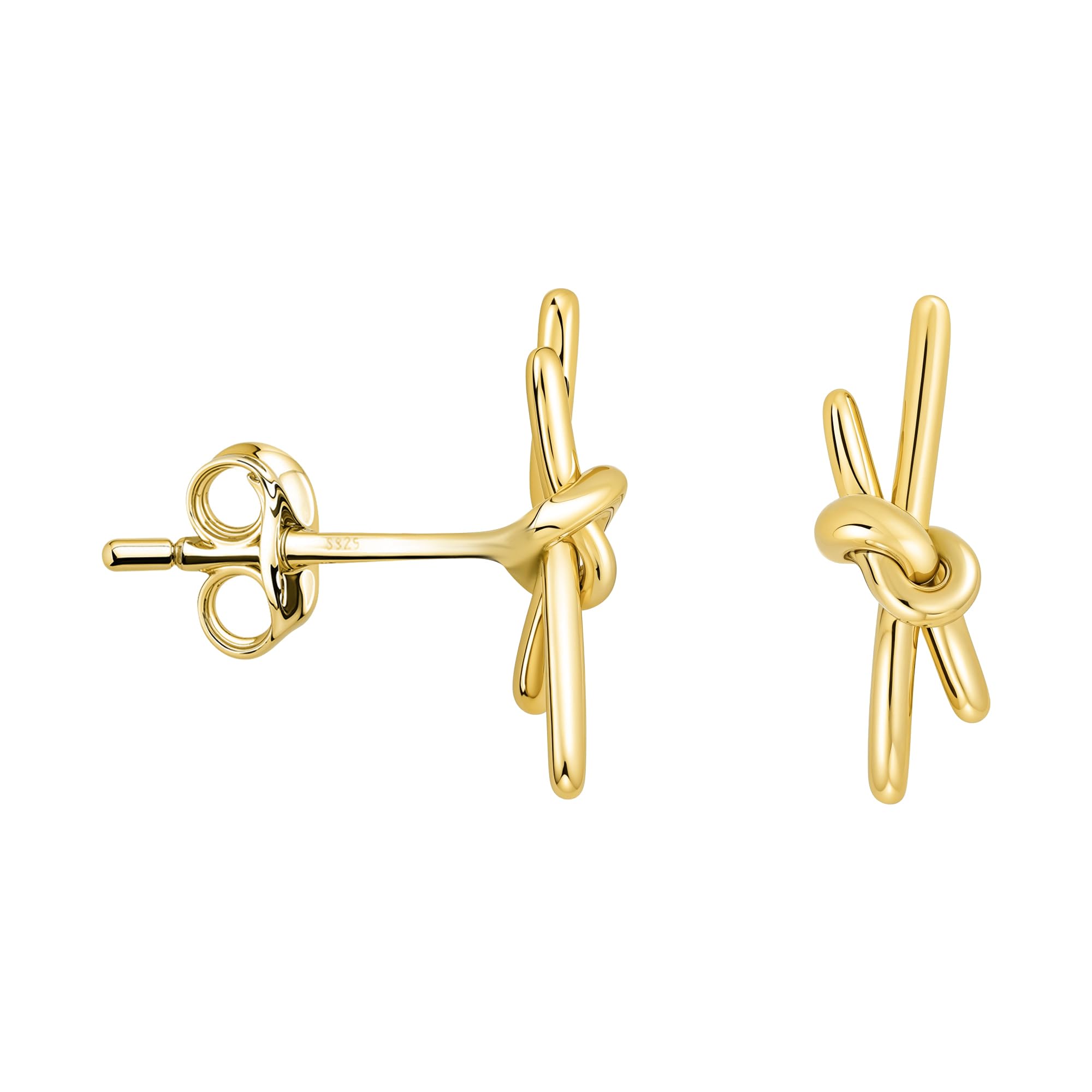 SOFIA MILANI - Women's Earrings 925 Silver - Gold Plated - Knot Stud Earring - 20898