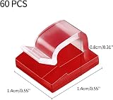 YHT 60 PCS Clear Cable Clips Set with Adhesive for Cable Management view 4