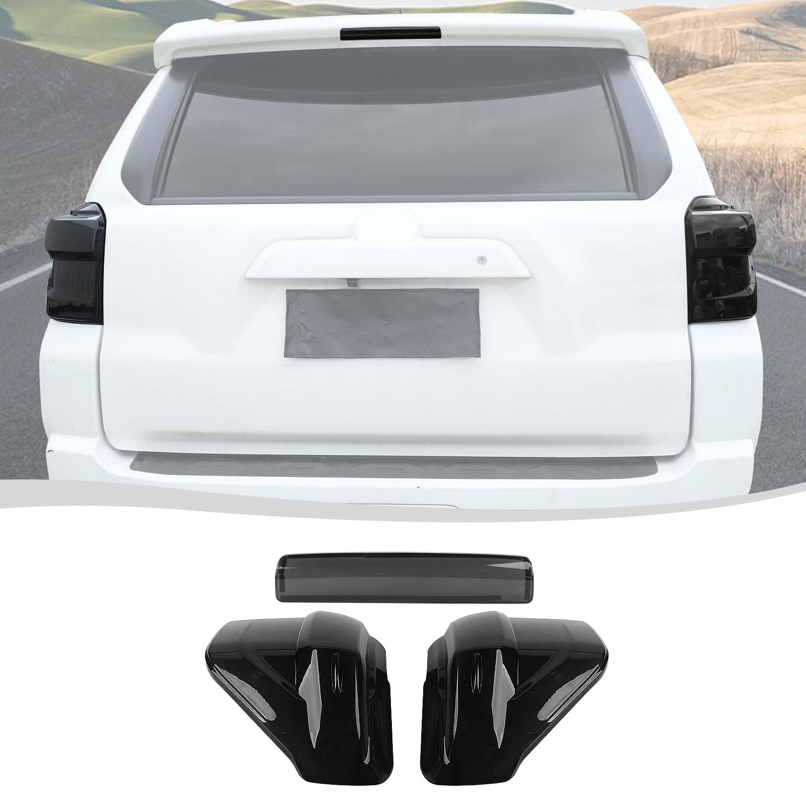 Photo 1 of Voodonala for 4Runner Tail Light Cover & 3rd Third Brake Light Trim Compatible with Toyota 4Runner Accessories 2014-2023, Smoke Black
