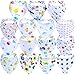 Baby Bandana Bibs, KeNeer 15Pack Organic Cotton and Cute Patterns Bibs with Adjustable Snaps, Drooling & Teething Gifts for Boys and Girls