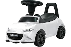 HEIMILI Kids Push Car with Music, Ride-On Toy with Anti-Slip Wheels, Bumper Guards and Horn Button for Fun & Safety (White)