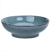 MUUBOOX 10" Decorative Bowl,Ceramic Fruit Bowl for Kitchen Counter,Coffee Table, Dining Room,Table Centerpiece Bowel,Entryway Key Holder & Jewelry Organizer (Ocean Blue)