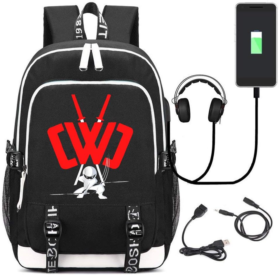 Cwc Chad Wild Clay Unisex Backpack College School Travel Laptop Backpack Daypack with USB Charging Port