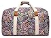 Malirona Canvas Weekender Bag Travel Duffel Bag for Weekend Overnight Trip (Purple Flower)