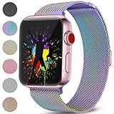 DaQin Bands Compatible with Apple Watch 38mm Men and Women, Milanese Metal Magnetic Mesh Loop Wristbands for Apple iWatch Series 3 2 1 Colorful