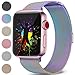 DaQin Bands Compatible with Apple Watch 38mm Men and Women, Milanese Metal Magnetic Mesh Loop Wristbands for Apple iWatch Series 3 2 1 Colorful