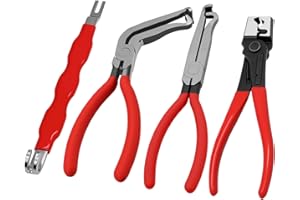AZEAM 4 Pack Electrical Disconnect Pliers, Electrical Connector Plier, Spark Plug Pliers Line Clip Remover Tools & Automotive Hose Disconnect Tools for Cars, Trucks Repair