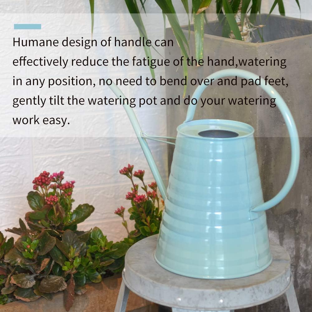 HORTICAN Galvanized Watering Can Modern Style Watering Pot with Handle for Outdoor and Indoor House Plants (0.6 gal/Light Blue) : Garden & Outdoor