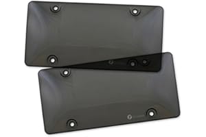 ZONETECH License Plate Covers, Multiple Styles, Automotive Registration Tag Protector (Smoked Bubble)