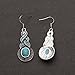 CrazyPiercing Tibetan Silver Oval Rimous Turquoise Crystal Drop Dangle Earrings