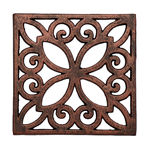 image for Decorative Cast Iron Trivet For Kitchen Or Dining Table -| Square with