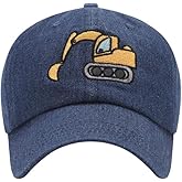 Excavator Toddler hat Kids Baseball Cap Washed Vintage for Boys Girls Age 2-8