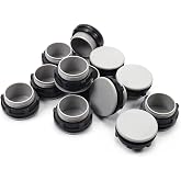 Fielect 12Pcs 30mm Push Button Switch Hole Panel Plug | Plastic, Black Gray