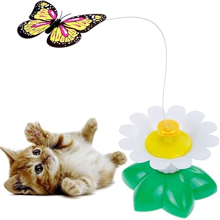 Mgrj Jouet Papillon Pour Chats Chats Pour Animaux De Compagnie Funny Rotating Electric Flying Butterfly Interactive Cat Toy Avec Une Bande De Fixation Amazon Fr Cuisine Maison