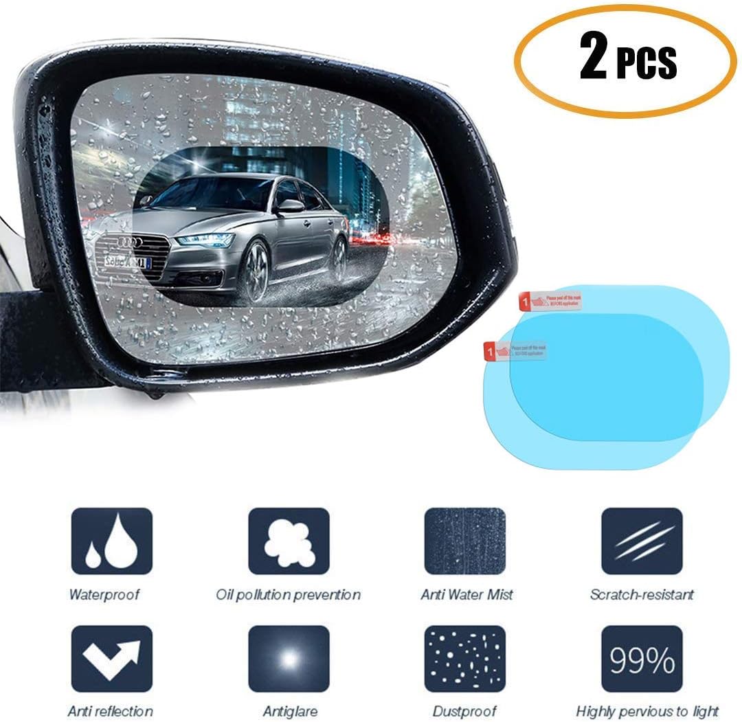 Car Rearview Mirror Protective Film, Car Rearview Mirror Film,Car Rearview Mirror Rainproof Film,Anti-fog Protective Film, Anti-glare,Anti-scratch,Rainproof (Oval)