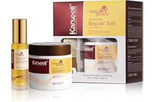 Karseell Collagen Hair Treatment Deep Repair Conditioning, Hair Mask Argan Oil Set for Dry Damaged Hair All Hair Types 16.9fl
