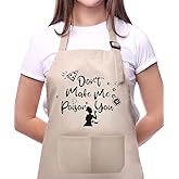 Moanlor Art Funny Aprons for Women with Pockets for Baking Cooking,Cute Birthday Christmas Gifts for Mom Wife Friends Sister