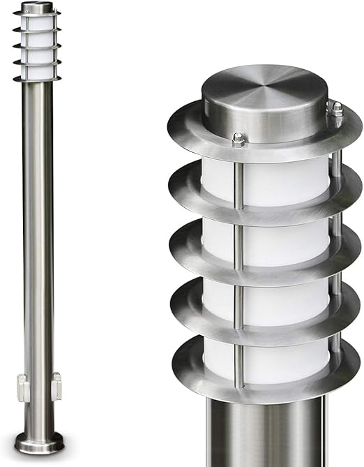 Aussenleuchte Tunes Mit 2 Steckdosen Moderne Sockelleuchte Aus Edelstahl Und Kunststoff Scheiben Wegeleuchte 110 Cm Gartenlampe Mit E27 Fassung Max 40 Watt Gartenbeleuchtung Ip44 Amazon De Beleuchtung