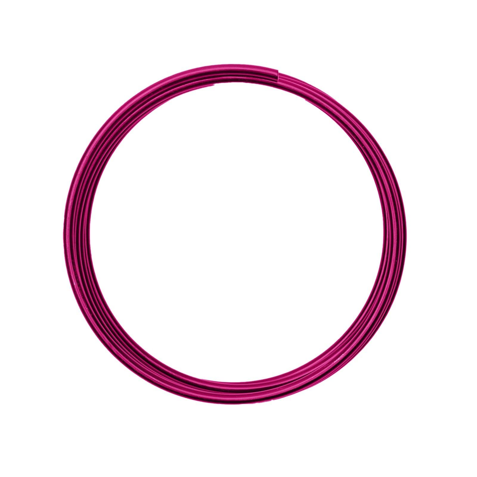 Vaessen Creative Aluminium Craft Wire 6.6 ft (2 m) x 0.16" (4 mm) Strong Pink - Flexible Metallic Wire for Crafting, Flower Arranging, Jewellery Making and Modelling