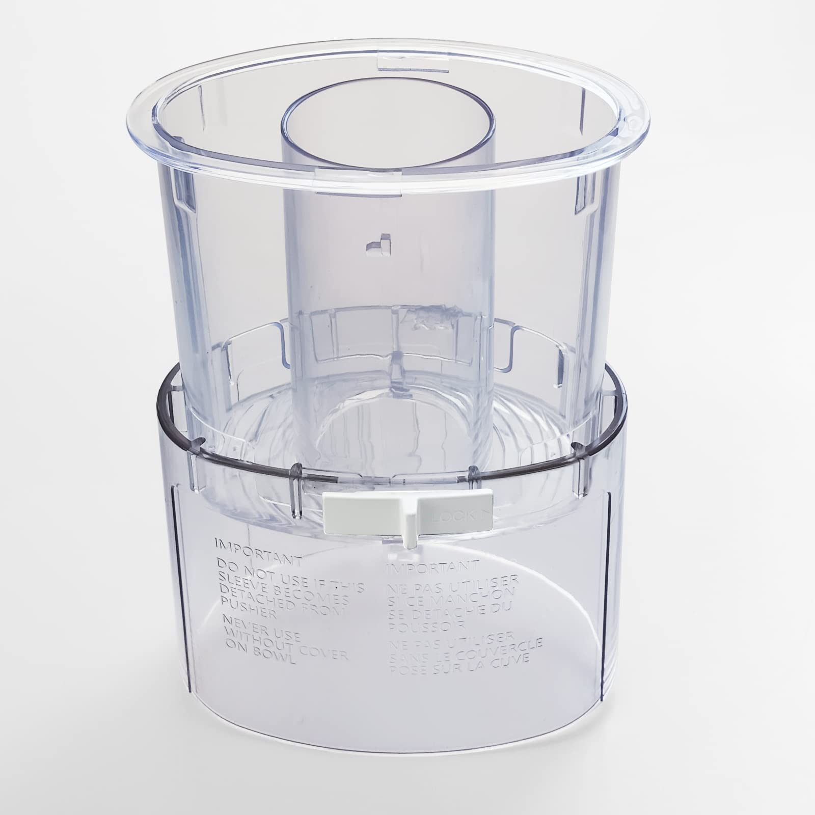 DLC-018BGTXT (DLC-018BGTXT-1) Large Pusher and Sleeve Assembly Fit for Food Processors, Compatible with Cuisinart Tritan Custom Food Processor DFP-11, DLC-8S, DLC-8SY, DFP-11 Deluxe 11,DLC -5,DLC-7FPC