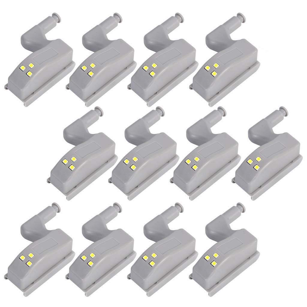 COSORO 12pcs Cabinet Hinge LED Sensor Light for Living Room/Bedroom/Wardrobe/Kitchen Cupboard, Closet Night Lights