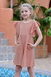 GORLYA Girl's Flutter Sleeve Stretchy A-Line Swing