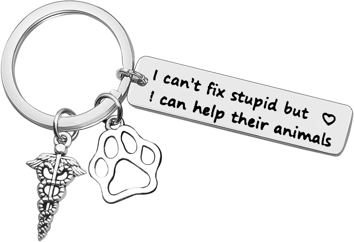 Veterinarian Keyring Birthday Gifts for Veterinarian Vet Tech Appreciation Keyring Gifts I Can Help Their Animals Keychain Veterinary Technician Gifts Veterinarian Medicine Graduation Gift