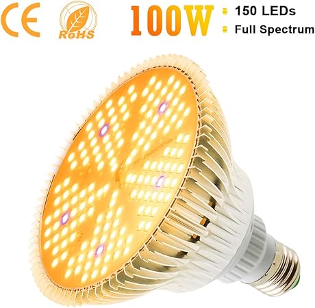100w Led Pflanzenlampe Vollspektrum 150 Leds Pflanzenlicht E27 Pflanzenleuchte Wachstumslampe Wachsen Lampe Grow Light Fur Garten Hydroponik Gewachshaus Samling Zimmerpflanzen Gemuse Blumen Amazon De Garten