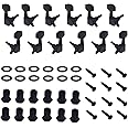 Cheerock 12Pcs Guitar String Tuning Pegs Tuner, Silver Machine Heads Knobs for Electric & Acoustic Guitar 6L 6R