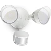 ShineSeed 45W 5500LM PIR Motion Sensor Outdoor Lights, Dual Head LED Flood Light, 5000K Daylight, IP65 Waterproof Hardwired Dusk to Dawn Motion Detector Security Light for Outside Garage Yard (White)