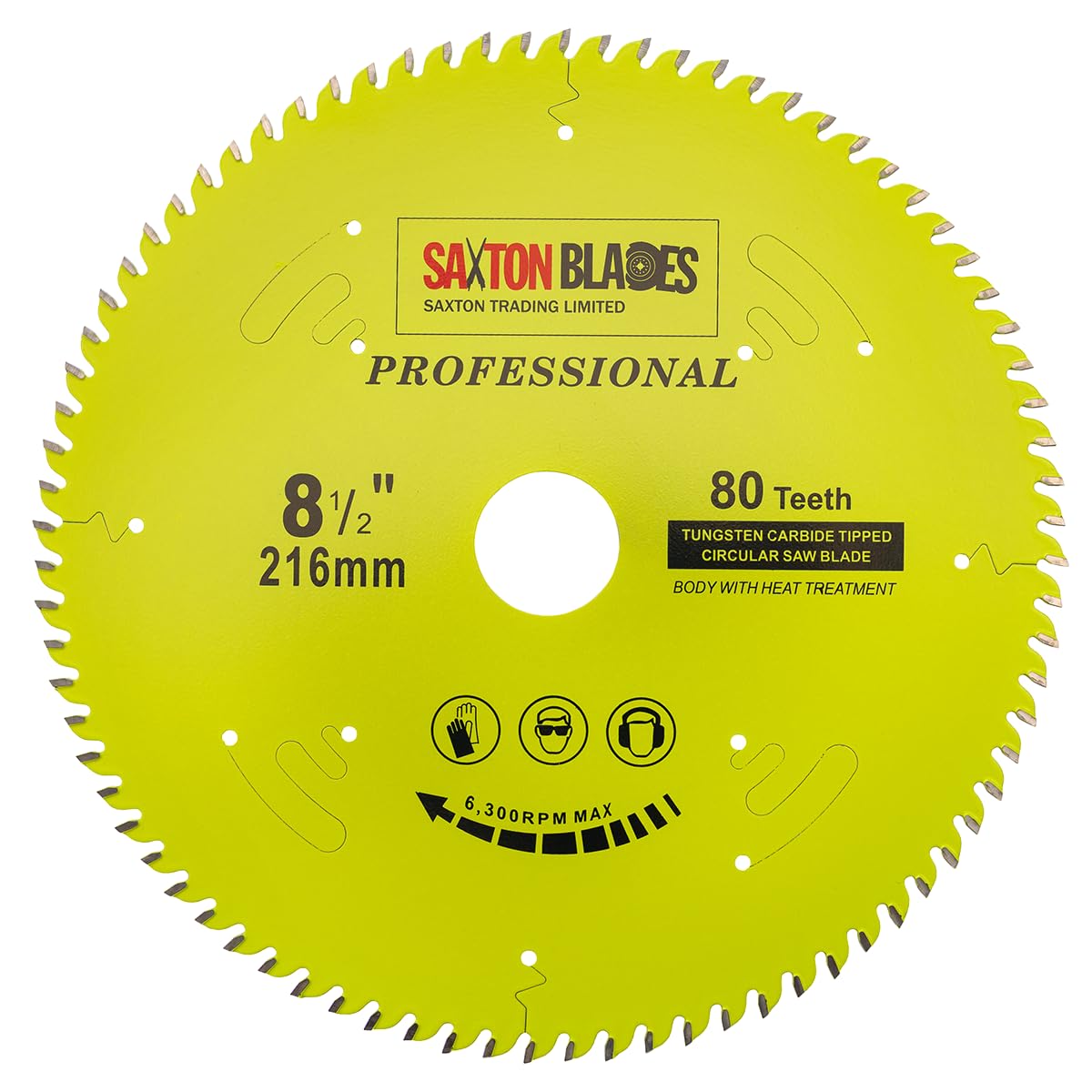 TCT21680TPRO Saxton Professional Range TCT Circular Saw Blade 216mm x 80T x 30mm Bore, 16, 20, 25mm Reduction Rings