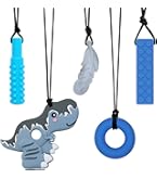 Collier à Mâcher Sensoriel En Silicone Dinosaure - Pour Autisme, TDAH, Dentition, Anti-perte