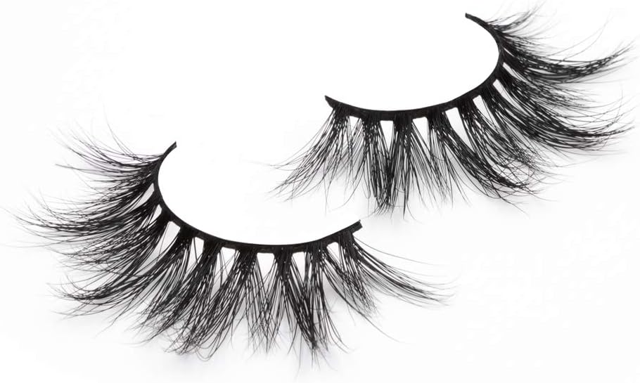 False Eyelashes 3D Mink Lashes Reusable 100% Siberian Fur Dramatic Look Handmade Fluffy Wispy Thick Strip Lashes for Women's Makeup by EYEMEI