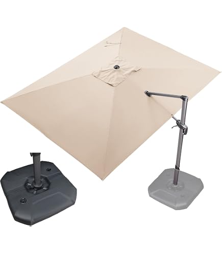C-Hopetree Large Patio Umbrella Cover for 7ft to 11ft Offset Cantilever Outdoor Umbrellas, Waterproof, with Zipper and Rod, Beige : Patio, Lawn & Garden