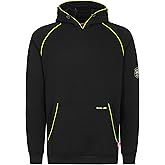 BOCOMAL FR Hoodies Pullover 12oz Heavyweight Cotton Fleece Flame Resistant Contrast Stripe Long Sleeve Hooded Sweatshirts