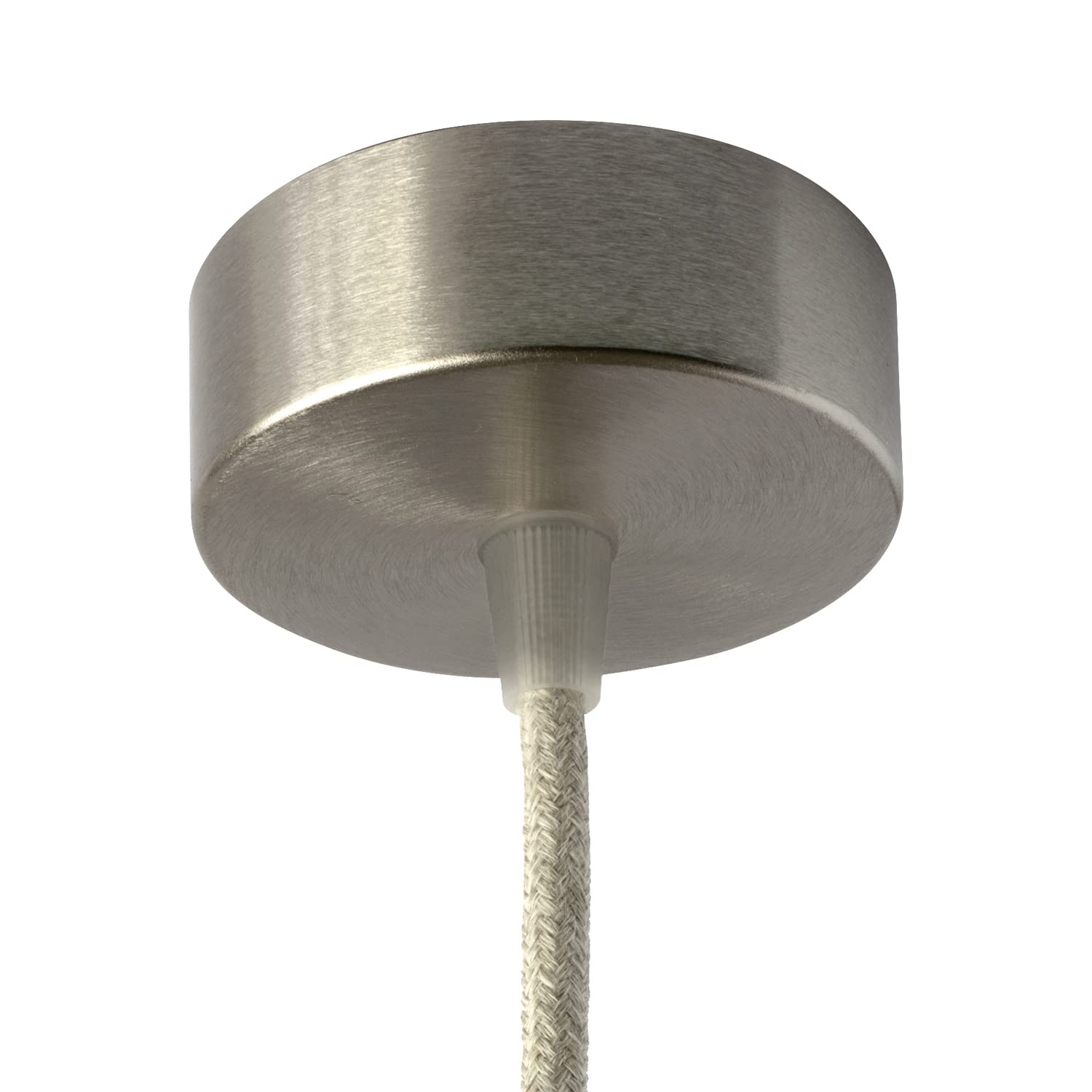 AMARCORDS - Ceiling Light Canopy Metal Colour Nickel, lamp Canopy Complete with Cable Clips, Screws and Ceiling Bracket. Diameter 77mm Height 26mm — image 1