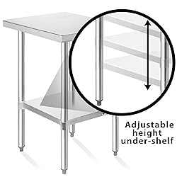 KUTLER Stainless Steel Table 30 x 18 Inches, NSF