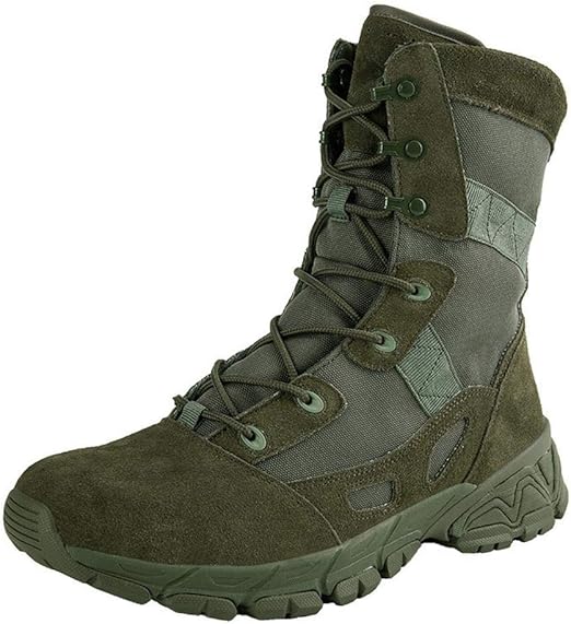 green combat boots
