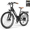 VELECTREC Electric Bike for Adults with 1000W Motor Peak, 528Wh Removable Battery and up to 70Miles Ebike,UL Certified 26" Electric Commuter Bike with 7-Speed and Adjust Front Suspension